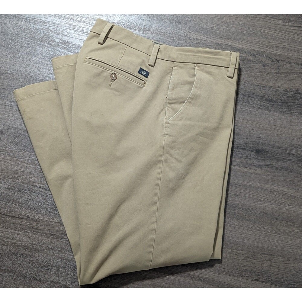 Dockers Classic PSmart 360 Flex Pants 36x32 Beige Cotton Khakis Straight Stretch